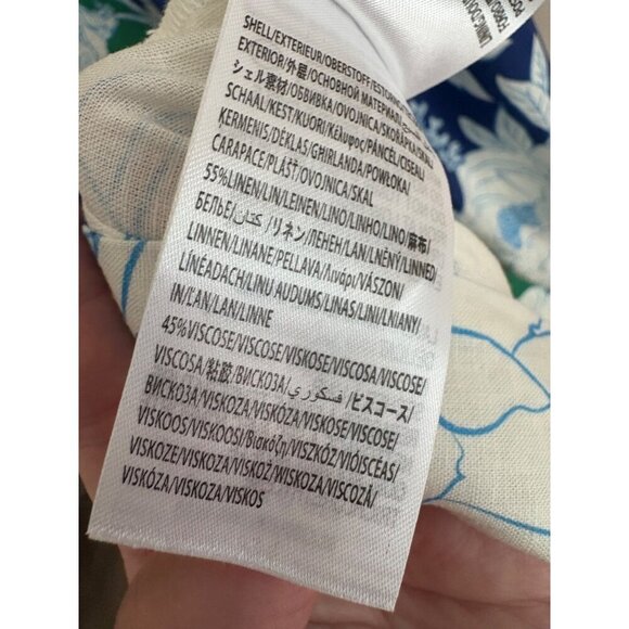 Farm Rio Soft Garden Linen-Blend Tropical Floral Mini Dress Size Small - Picture 9 of 14